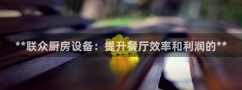 尊龙下载推荐网站：**联众厨房设备：提升餐厅效率和利润的**